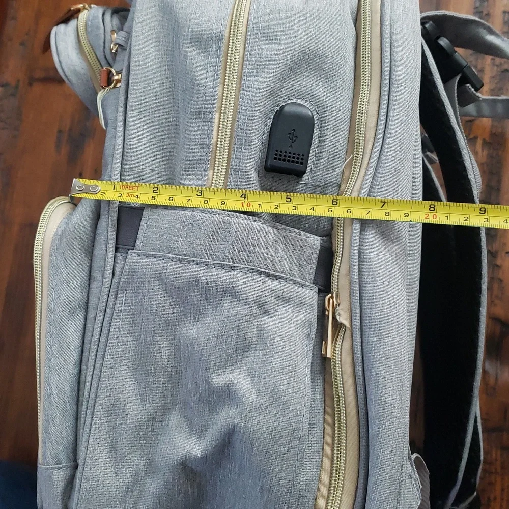 Sunshine Gray Backpack Diaper Bag Multifunction Like New